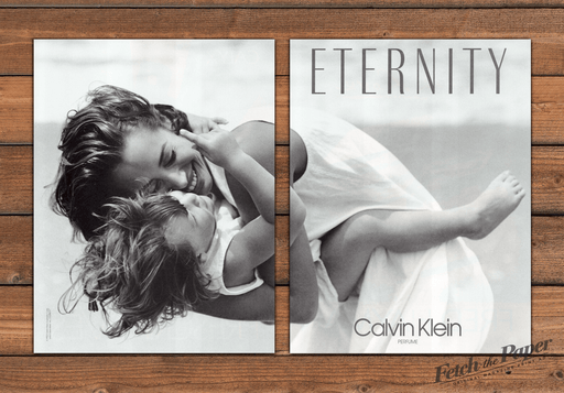 Calvin Klein Eternity Perfume Mother And Child Print Ad 1992 1990s (2pgs)