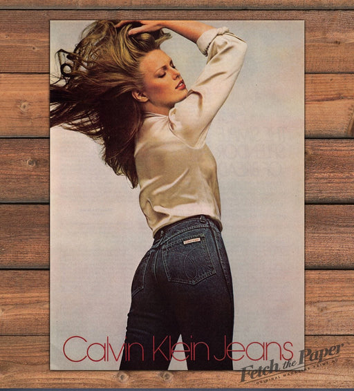 Calvin Klein Jeans 1970s Print Advertisement Ad 1979 Sexy Model