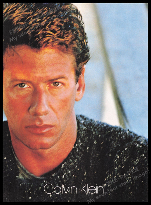 Calvin Klein Modeling His Own Men's Clothing 1980s Print Advertisement Ad 1982 Fetch the Paper!
