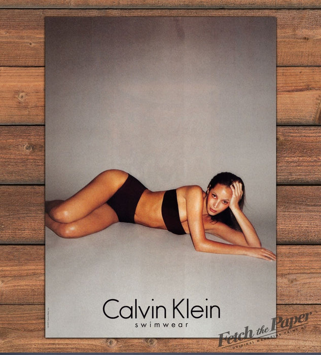 Calvin Klein Swimwear Christy Turlington Bare Skin Legs Print Ad 1997 1990s
