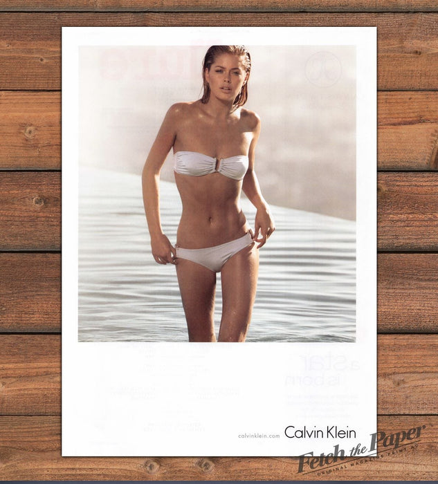 Calvin Klein Swimwear Sun-Kissed Beach Beauty Bikini Print Ad 2008 2000s