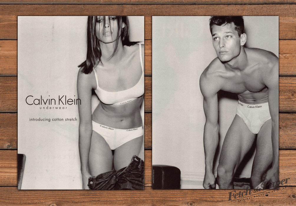 Calvin Klein Underwear Christy Turlington Sultry Print Ad 1999 1990s (2pgs)
