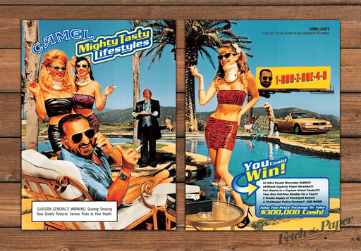 Camel Lights Mighty Tasty Lifestyles Neck Braces Print Ad 1998 1990s (2pgs)