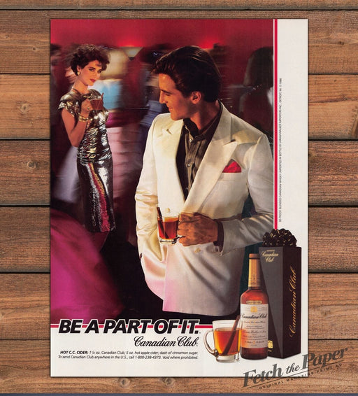 Canadian Club Whisky Be A Part Of It White Tuxedo Print Ad 1986 1980s