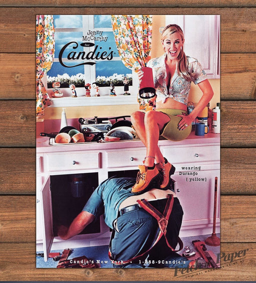 Candie's Jenny McCarthy Durango Boots Plumber Print Ad 1997 1990s