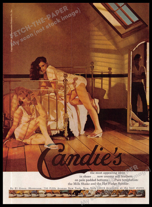 Candie's Two Girls Long Legs In Heels 1980s Magazine Print Ad 1981