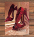 Carlos Santana Red Patent Peep Toe High Heel Shoe Mirror Print Ad 2008 2000s