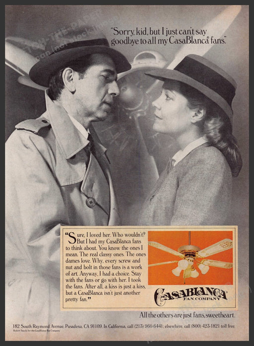 Casablanca Fan Company 1980s Print Advertisement 1982