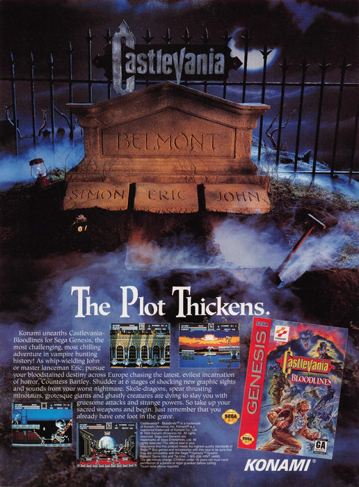Castlevania: Bloodlines Video Game 1990s Print Advertisement Ad 1994