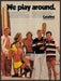 Catalina Men's Swimwear 1970s Print Advertisement 1977 Surfer Dudes Sexy Fetch-the-Paper