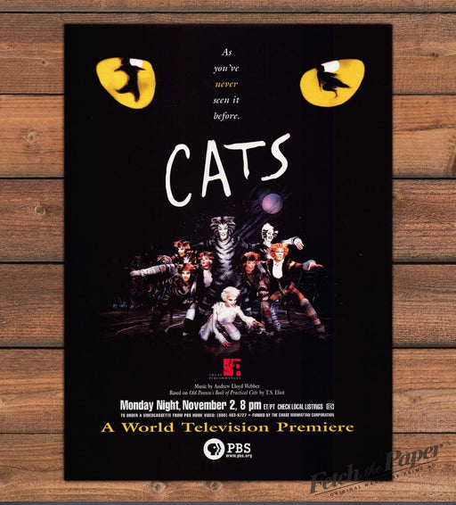 CATS Musical PBS Great Performances World TV Premiere Print Ad 1998 1990s