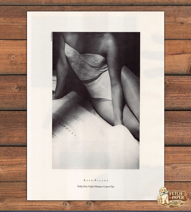 Evan-Picone Teddy Hose Night Shimmer Control Top Bare Legs Print Ad 1988 1980s