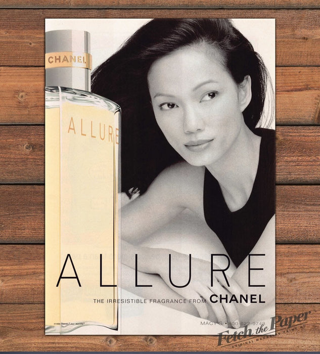 Chanel Allure Perfume Elegant Minimalist Beauty Portrait Print Ad 1999 1990s