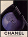 Chanel Cosmetics 1980s Print Advertisement 1984 Purple Lustrous Cake Mascara Fetch-the-Paper