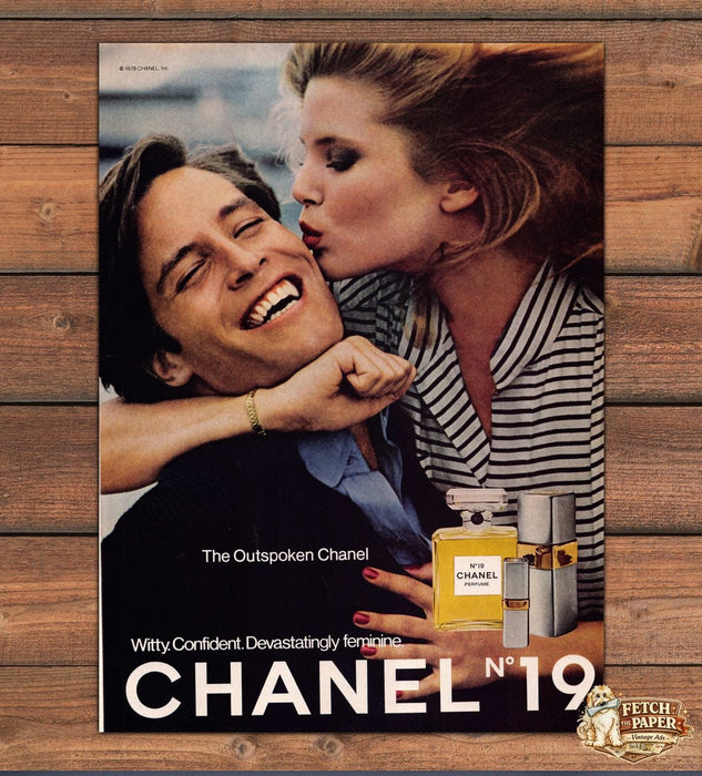 Chanel No 19 The Outspoken Chanel Witty Confident Kiss Laugh Print Ad 1978 1970s
