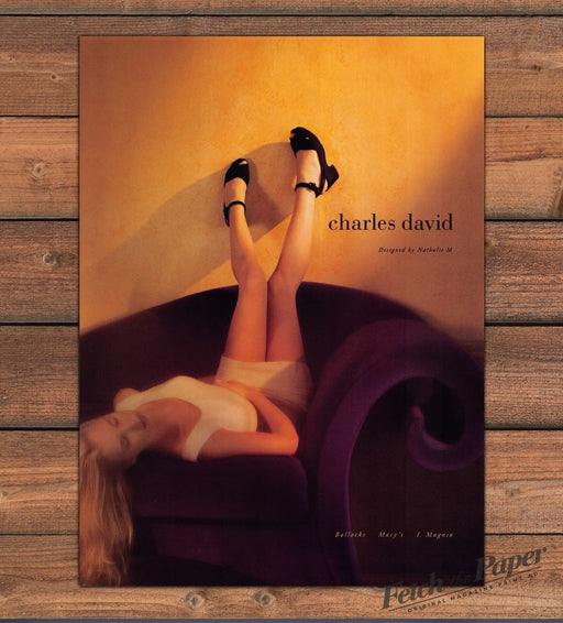 Charles David Shoes Legs Couch 1990s Print Advertisement Ad 1993