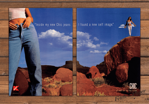 Chic Jeans Kmart New Self Image Desert Model Print Ad 1997 1990s (2pgs)