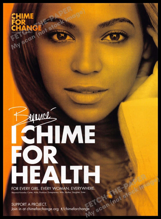 Chime for Change 2010s Magazine Print Advertisement 2013 Beyonce Knowles