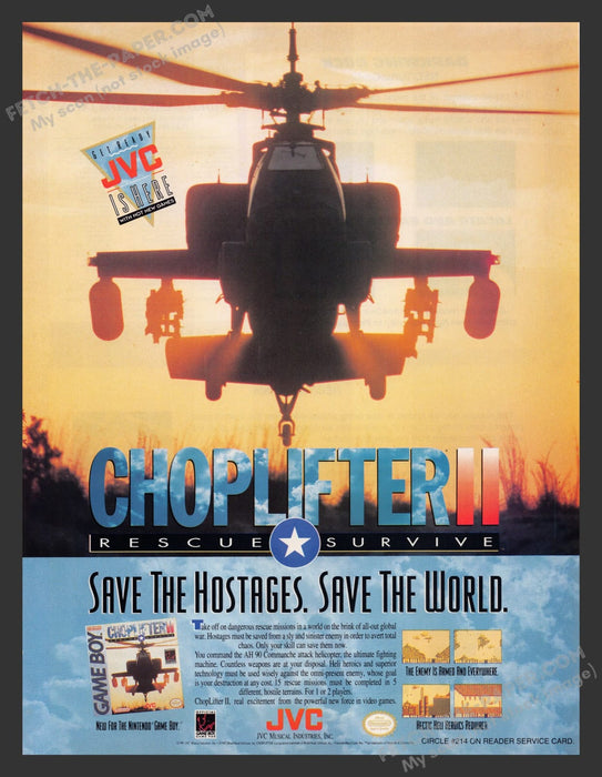 Choplifter II Video Game 1990s Print Advertisement Ad 1991