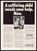 Christian Children's Fund 1970s Magazine Print Ad 1976 "A suffering child..." Christian Children's Fund