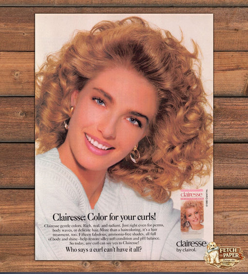 Clairesse by Clairol Color for Your Curls Perm Ammonia-Free Print Ad 1990 1990s