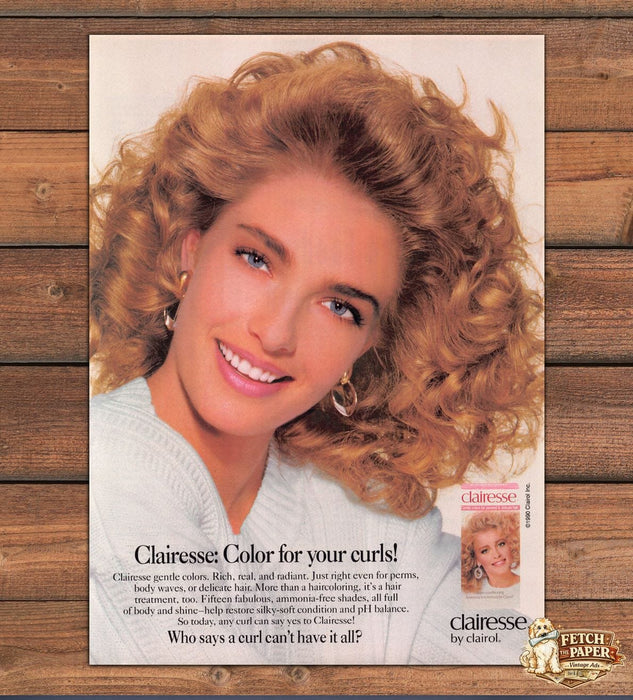 Clairesse by Clairol Color for Your Curls Perm Ammonia-Free Print Ad 1990 1990s