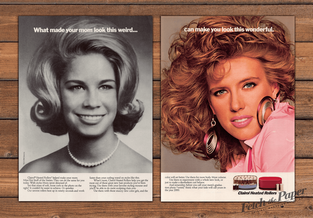 Clairol 1980s Magazine Print Advertisement (2 pgs) 1986 Mom Weird You Wonderful