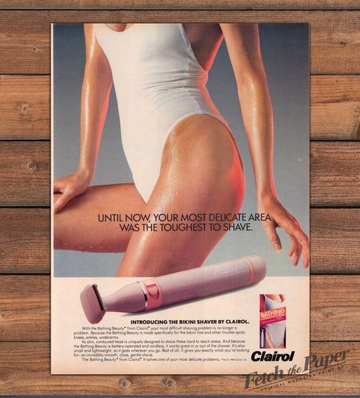 Clairol 1980s Print Advertisement Ad 1986 Bikini Shaver Legs Workout Model