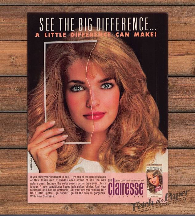 Clairol Clairesse 1980s Print Advertisement 1987 Difference (Not the product)
