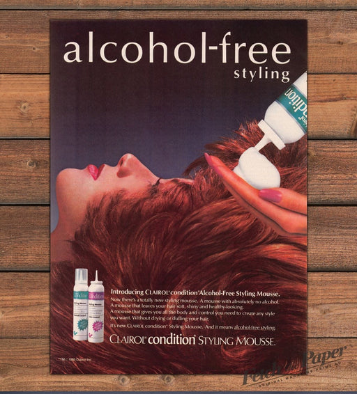 Clairol Condition Styling Mousse Redhead 1980s Print Advertisement Ad 1985