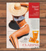 Clarins Smart Sun Bikini Legs Straw Hat Gel Print Ad 1997 1990s