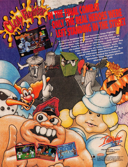ClayFighter Super Nintendo Video Game 1990s Print Advertisement Ad 1993