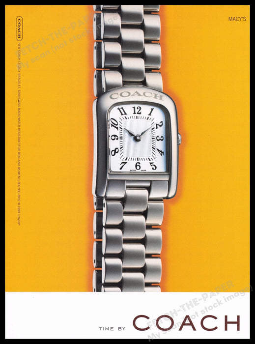 Coach Watch Legacy Bracelet 1990s Print Advertisement Ad 1999 Fetch the Paper!