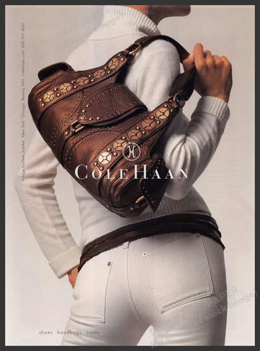 Cole Haan Handbags 2000s Print Advertisement 2005 Over the Shoulder Fetch-the-Paper