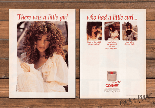 Conair Hot Sticks Curling Set Little Curl Curly Hair Print Ad 1988 1980s (2pgs)