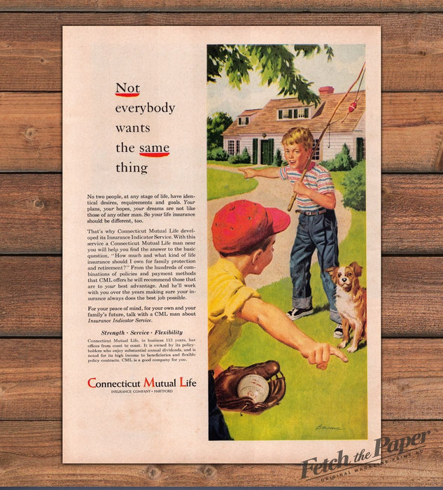 Connecticut Mutual Life Insurance Company Bama 1950s Print Advertisement Ad 1959