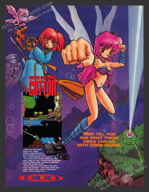 Cotton: Fantastic Night Dreams Video Game 1990s Print Advertisement Ad 1993