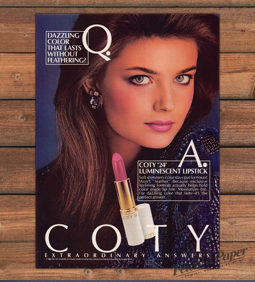 Coty Cosmetics Paulina Porizkova 1980s Print Advertisement Ad 1987