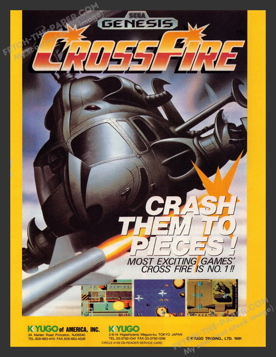 CrossFire Video Game 1990s Print Advertisement Ad 1991
