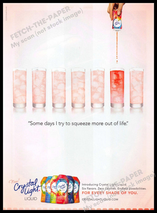 Crystal Light 2010s Print Advertisement 2013 "Squeeze more out of life" Crystal Light