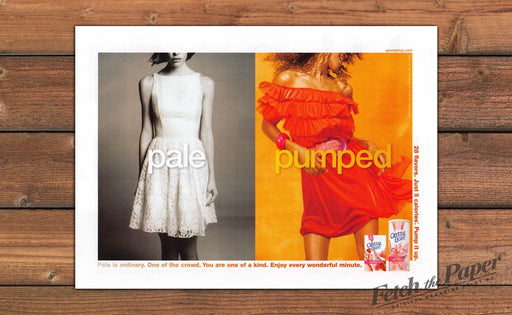 Crystal Light Pale Pumped Pink Lemonade Red Ruffle Dress Print Ad 2008 2000s