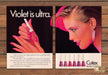 Cutex Perfect Color Violet is Ultra 1980s Print Advertisement (2 Pages) 1983