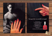 Cutex Strong Nail Red Nails Shirtless Man Print Ad 1989 1980s (2 pgs)