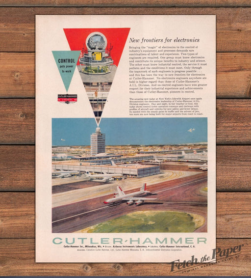 Cutler-Hammer Idlewild Airport Radar Tower Electronics Print Ad 1959 1950s