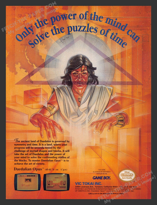 Daedalian Opus Video Game 1990s Print Advertisement Ad 1990