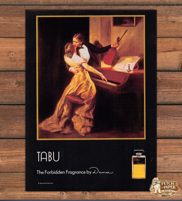 Dana 1980s Magazine Print Advertisement 1989 Tabu "Forbidden" Couple Music