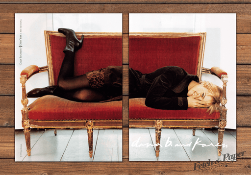 Dana Buchman Red Velvet Settee Boots Print Ad 1997 1990s (2pgs)