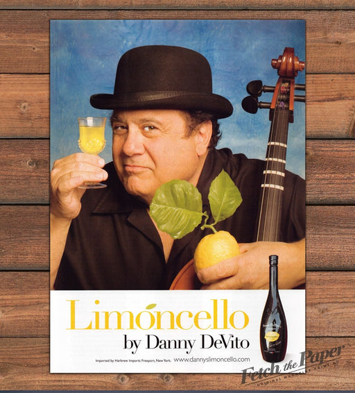 Danny DeVito Limoncello Bowler Hat Cello Lemon Print Ad 2008 2000s