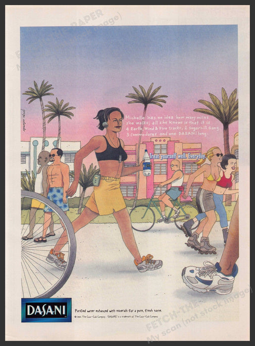 Dasani Water 2000s Print Advertisement 2001 "Treat yourself well every day" Fetch-the-Paper