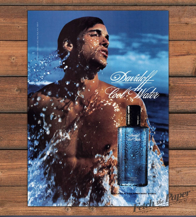 Davidoff Cool Water 1990s Print Advertisement 1999 (See Description)